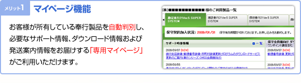 マイページ機能